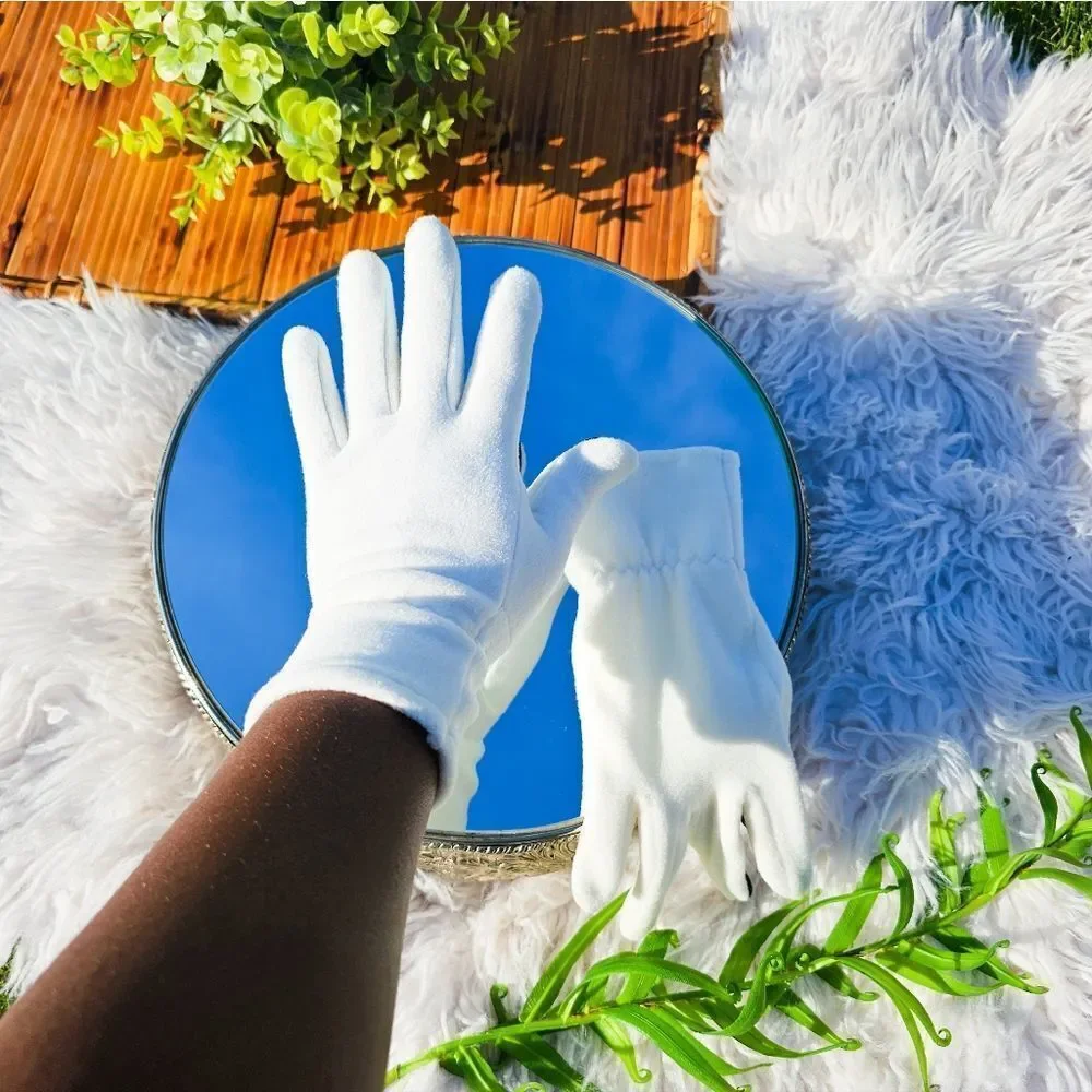 New Cozy Ivory Text Capability Statement Gloves.
